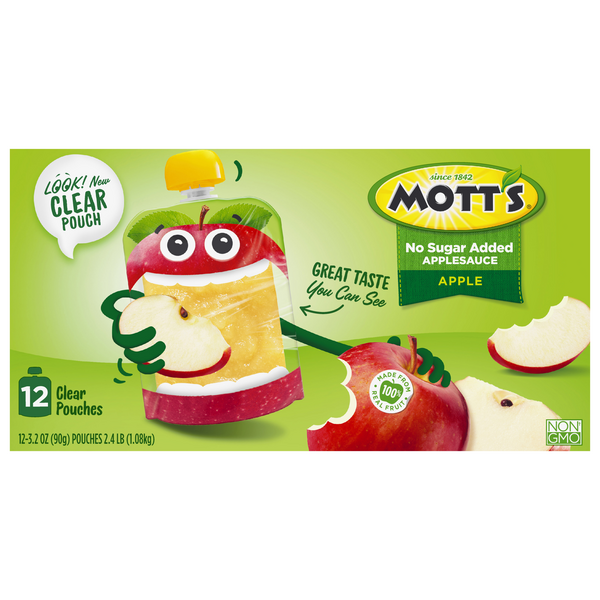Save on Mott's Apple Sauce Squeeze Pouch Unsweetened 12 ct Order