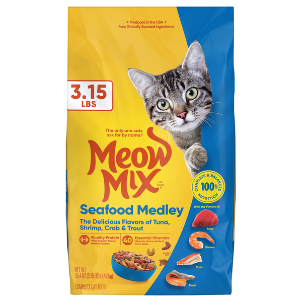 Meow Mix Seafood Medley Tuna Shrimp Crab & Trout Dry Cat Food