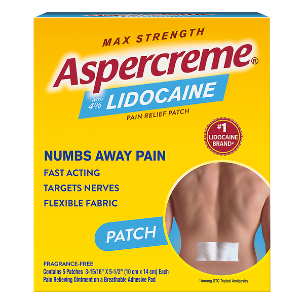 Aspercreme Lidocaine Patch Max Strength Odor Free