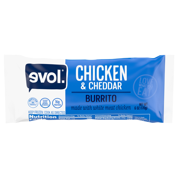 Evol Chicken & Cheddar Burrito Frozen