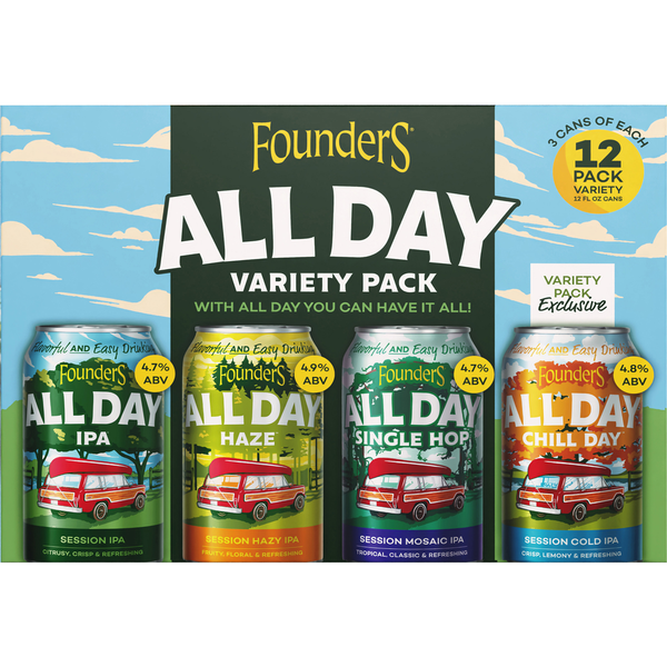 Founders All Day IPA Beer Variety Pack - 12 pk
