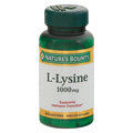 Nature's Bounty 1000mg L-Lysine Amino Acid Supplement Coated Tablets