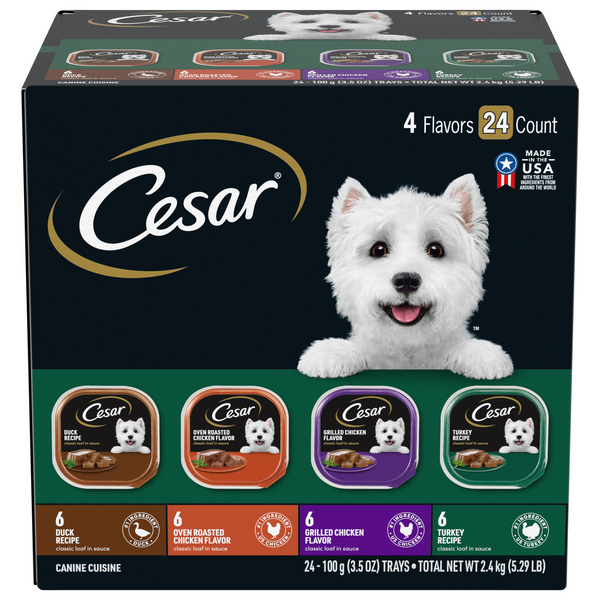 CESAR Classic Loaf in Sauce Poultry Variety Pack Adult Wet Dog Food 24 ct
