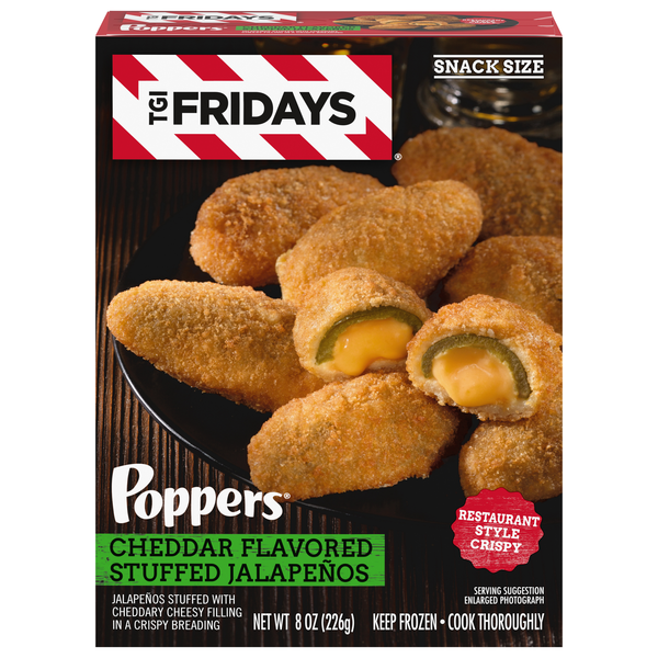 TGI Fridays Poppers Stuffed Jalapenos Cheddar Flavor Snack Size Frozen