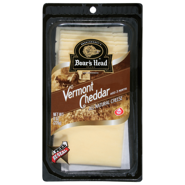 Boar's Head Natural Aged Vermont White Cheddar Cheese (Pre-Sliced)