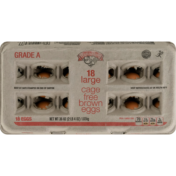 Hannaford Cage Free Grade A Large Brown Eggs