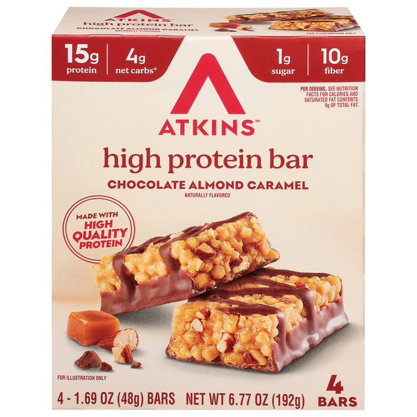 Atkins Chocolate Almond Caramel High Protein Bars - 4 ct