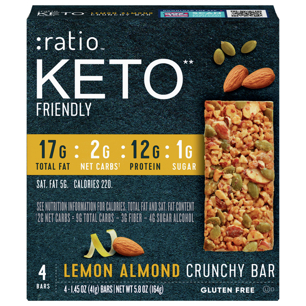 Save on Ratio Keto Friendly Crunchy Bars Lemon Almond Gluten Free 4