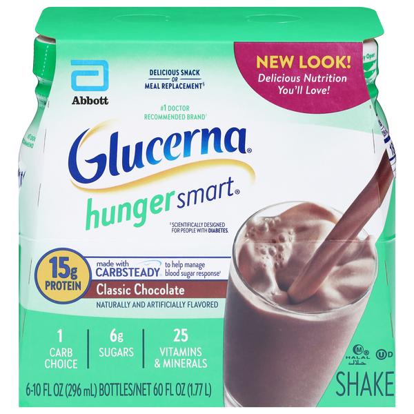 Glucerna Hunger Smart Classic Chocolate 15g Protein Shake - 6 pk