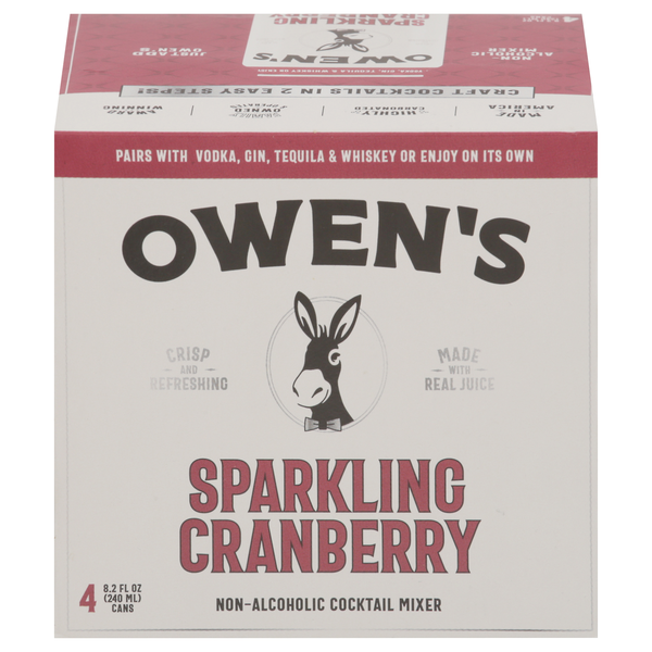 Owen's Sparkling Cranberry Non-Alcoholic Cocktail Mixer - 4 pk