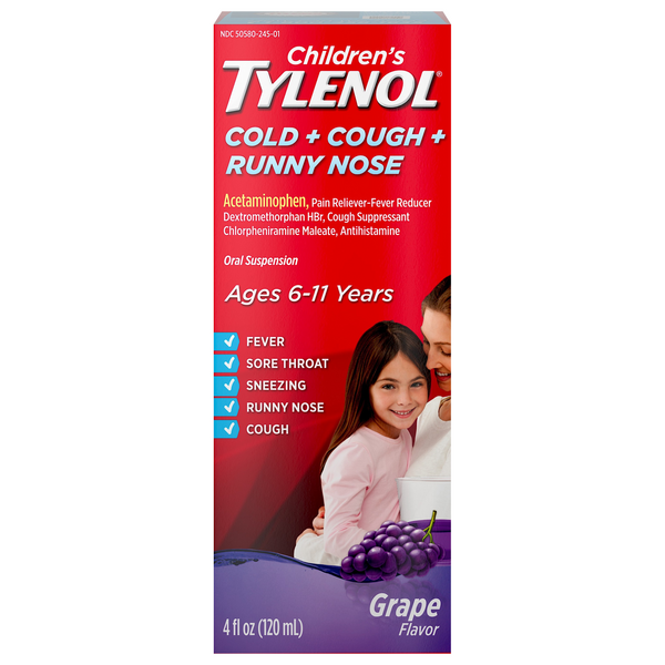 Tylenol Children's Cold + Cough + Runny Nose Acetaminophen Grape