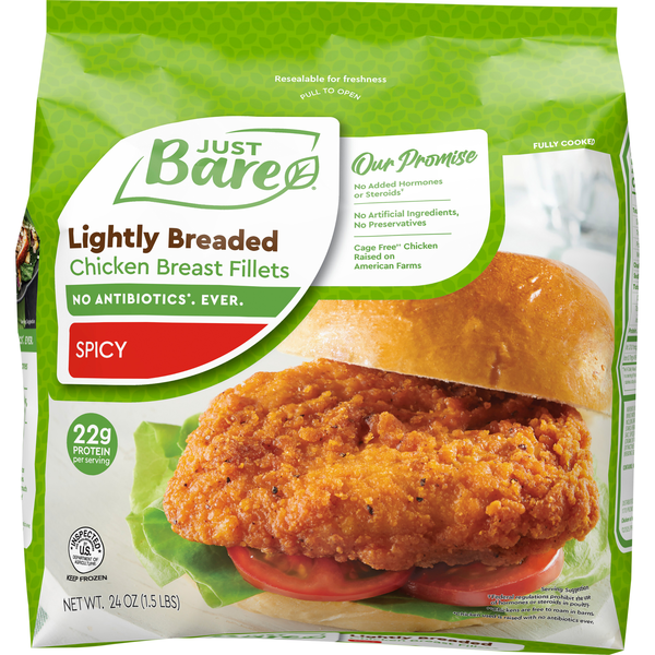 Just Bare Spicy Lightly Breaded Chicken Breast Fillets Frozen