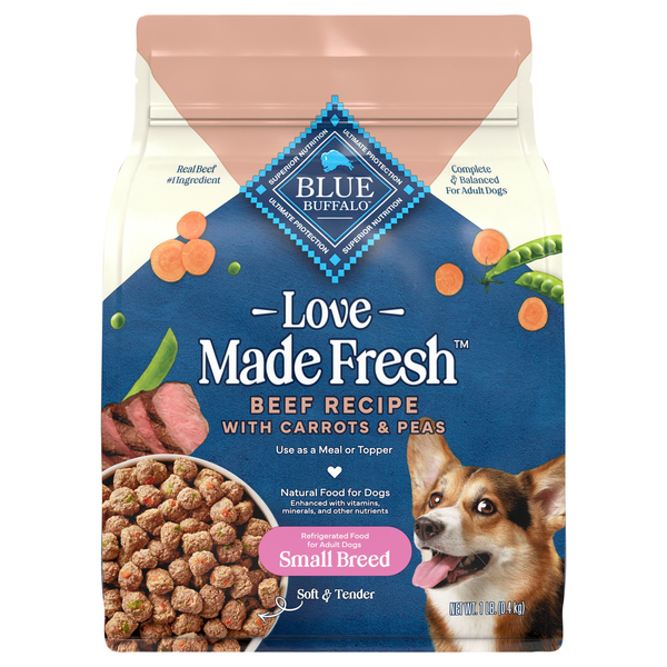 Blue Buffalo Love Made Fresh Beef Recipe Small Adult Dog Food Refrigerated