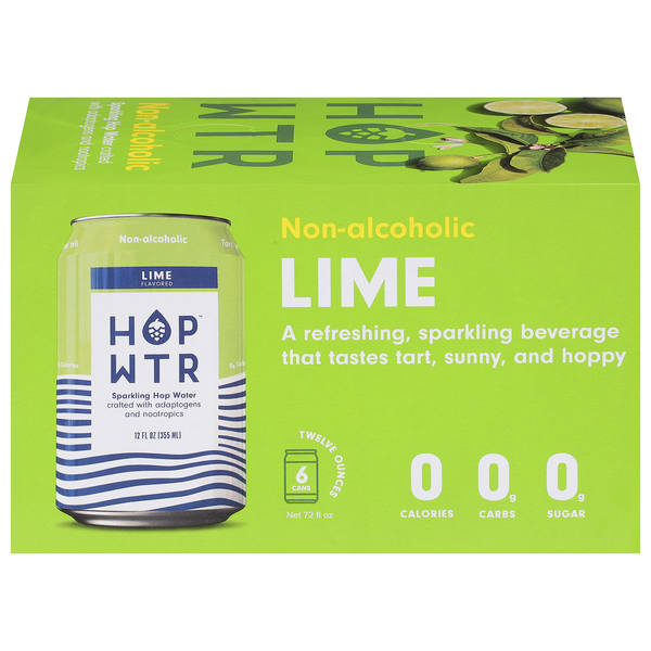 Save on Hop Wtr Lime NonAlcoholic Sparkling Hop Water 6 pk Order Online Delivery Giant
