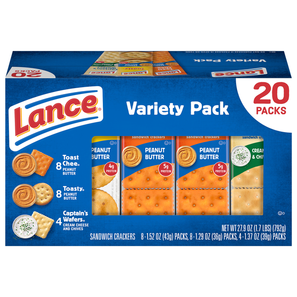 Lance Variety Pack Sandwich Crackers - 20 ct