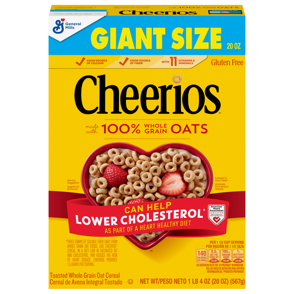 Cheerios Gluten Free Toasted Whole Grain Oat Cereal Giant Size