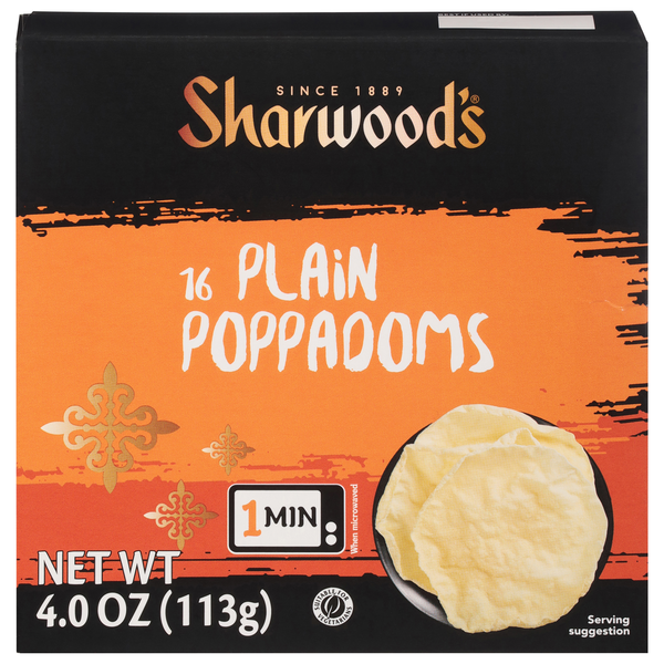 Sharwood's Plain Poppadoms - 16 ct