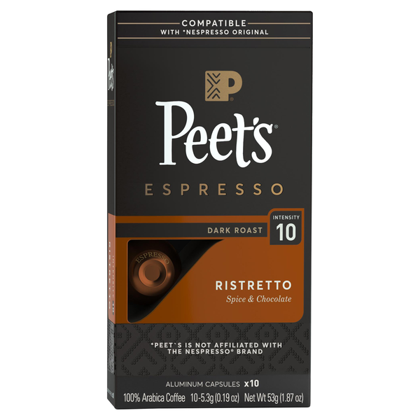 Peet's Espresso Ristretto Dark Roast Coffee Capsules