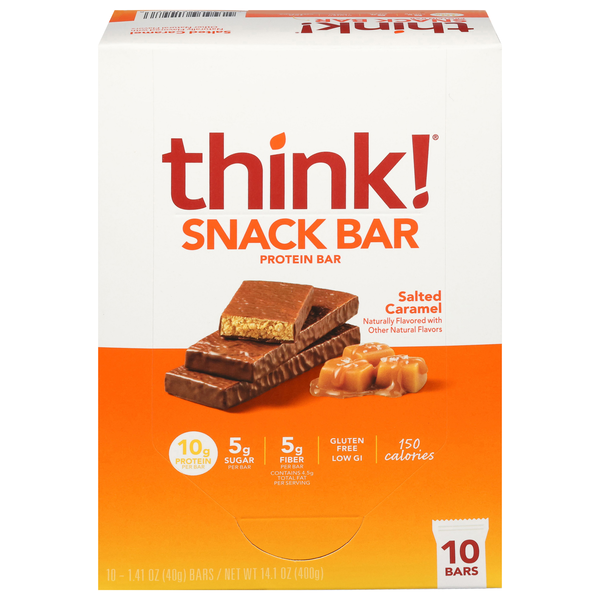 think! Gluten Free Salted Caramel 10g Protein+ Bars - 10 ct