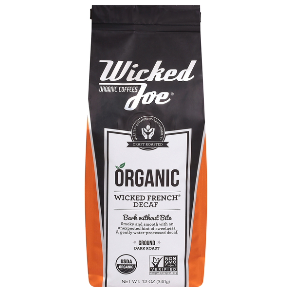 Wicked Joe Organic Wicked French Decaf Dark Roast Ground Coffee