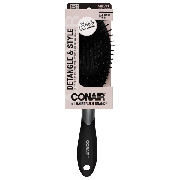 Conair Velvet Touch Hair Brush Soft Touch Handle