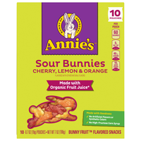 Annie's Sour Bunnies Cherry Lemon & Orange Fruit Flavored Snacks