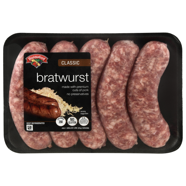 Hannaford Original Bratwurst Sausage - 5 ct Fresh