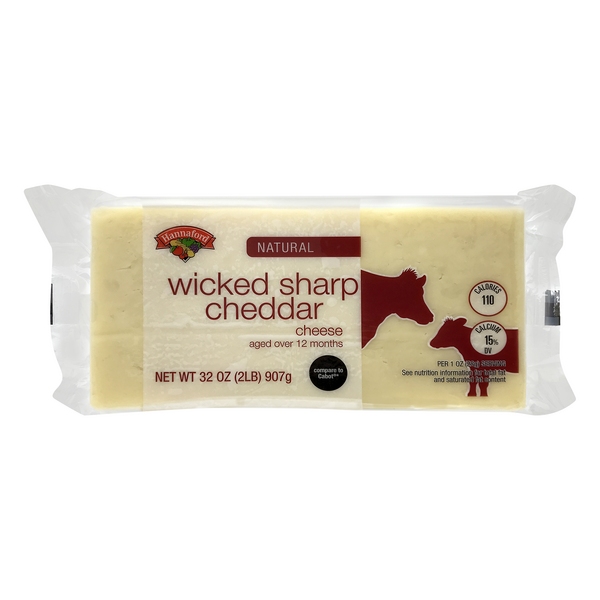 Hannaford Natural Aged Wicked Sharp White Cheddar Cheese Block