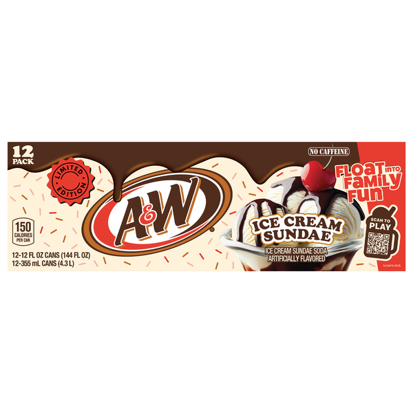 A&W Ice Cream Sundae Soda - 12 pk