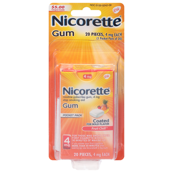 Nicorette Nicotine Gum 4 mg Fruit Chill