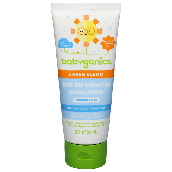 BabyGanics Sheer Blend Fragrance Free SPF 50 Mineral Sunscreen