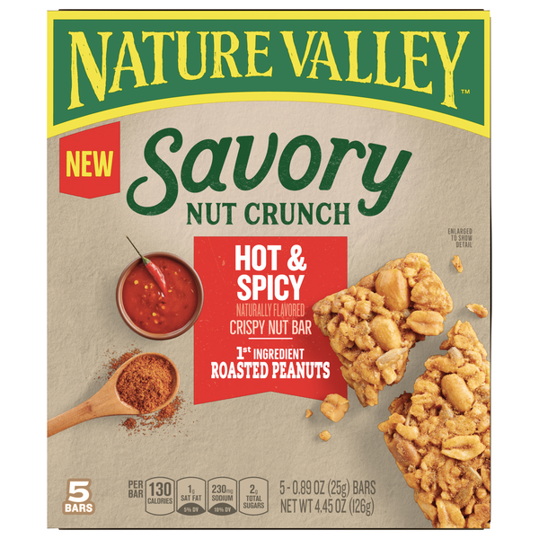 Nature Valley Savory Nut Crunch Hot & Spicy Crispy Nut Bars - 5 ct