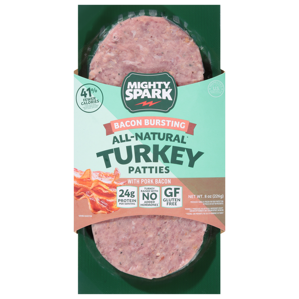 Mighty Spark Bacon-Bursting Turkey Patties - 2 ct