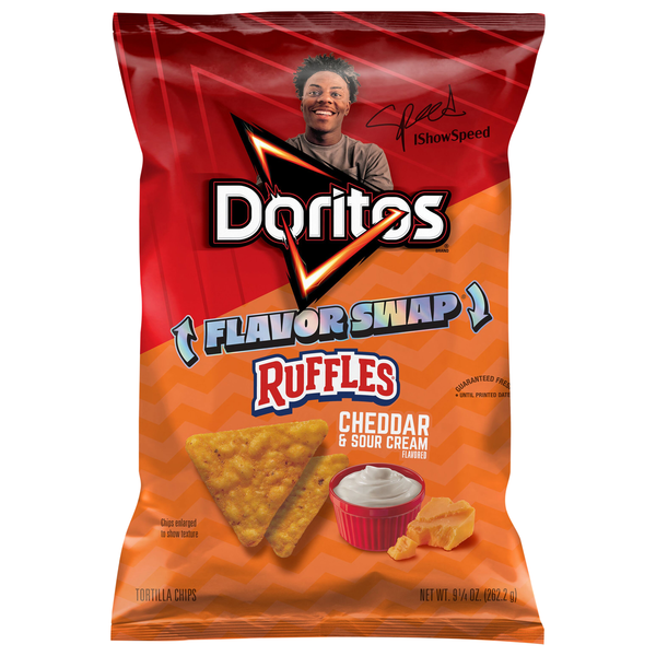 Doritos Flavor Swap Ruffles Cheddar & Sour Cream Tortilla Chips