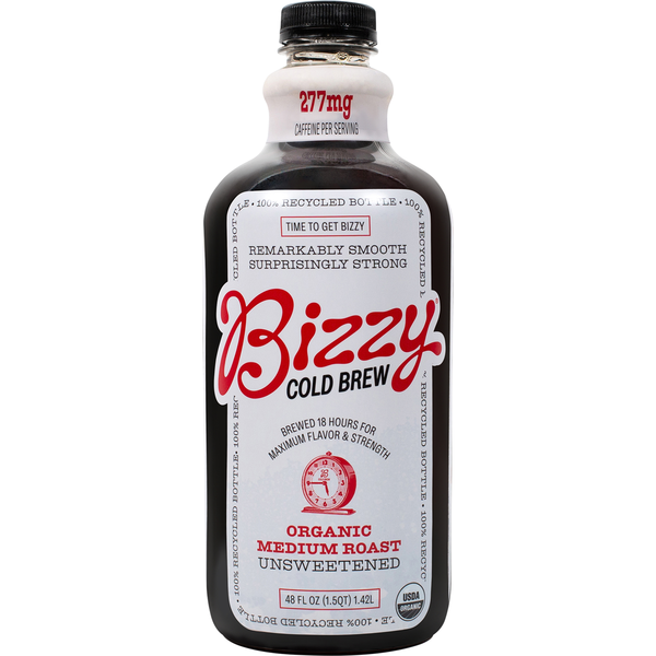 Bizzy Organic Medium Roast Unsweetened Cold Brew Coffee Refrigerated