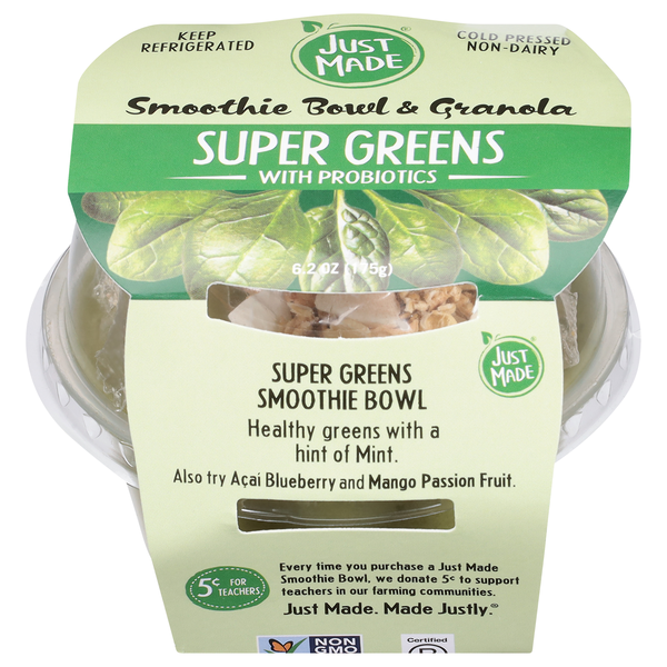 Just Made Super Greens Smoothie Bowl & Granola Refrigerated
