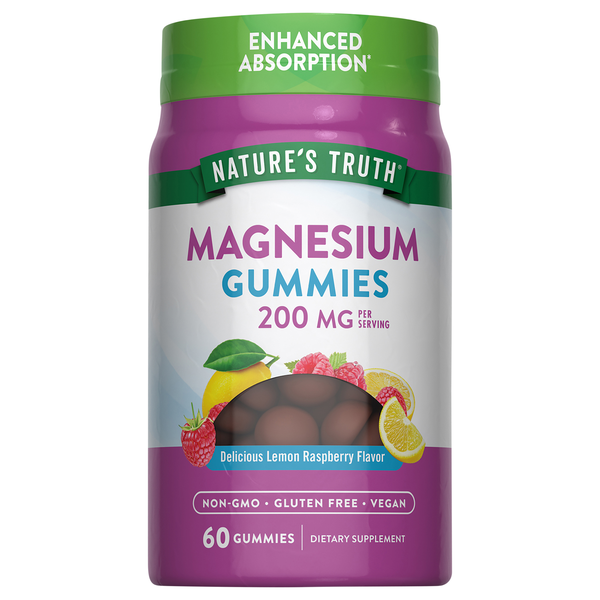 Nature's Truth Lemon Raspberry Flavor 200 mg Magnesium Gummies