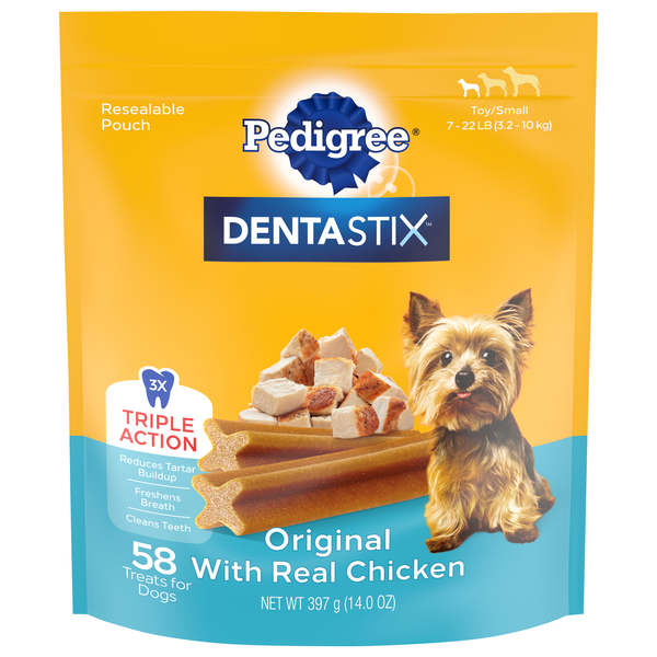 PEDIGREE DENTASTIX Original with Chicken Treats for Toy/Small Dogs - 58 ct