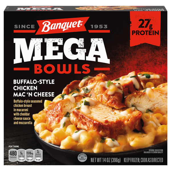 Banquet MEGA Bowls Buffalo-Style Chicken Mac 'N Cheese Frozen Meal