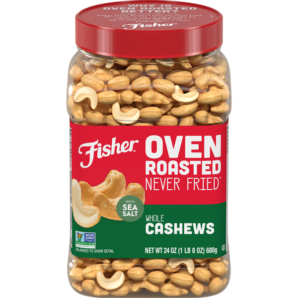 Fisher Oven Roasted Whole Cashews with Sea Salt