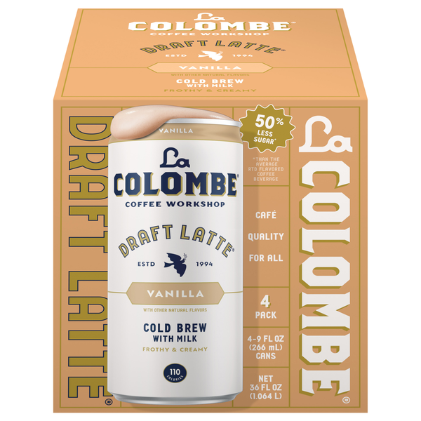 La Colombe Vanilla Latte Coffee Drink - 4 pk