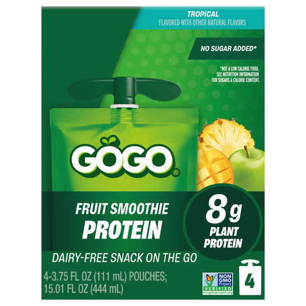 GoGo Tropical Protein Fruit Smoothie - 4 ct