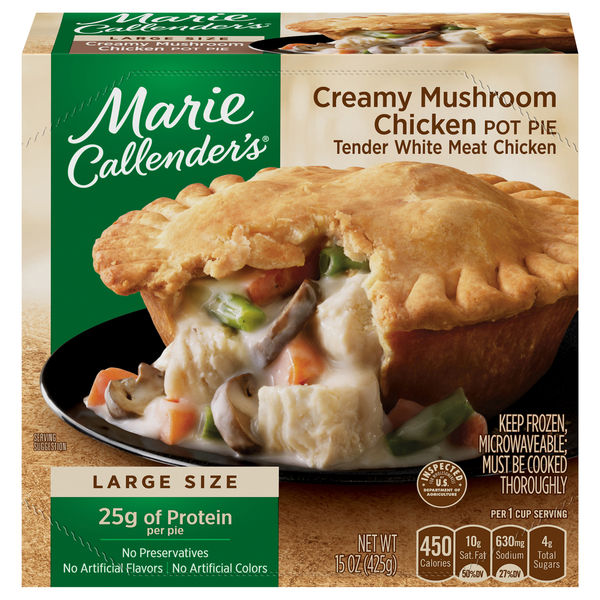 Marie Callender's Creamy Mushroom Chicken Pot Pie Large Size Frozen Meal