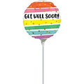 Get Well 9 Inch Mini Pre-Inflate Stick Balloon (Design Varies)