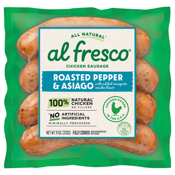 Al Fresco Natural Roasted Pepper & Asiago Chicken Sausage - 4 ct