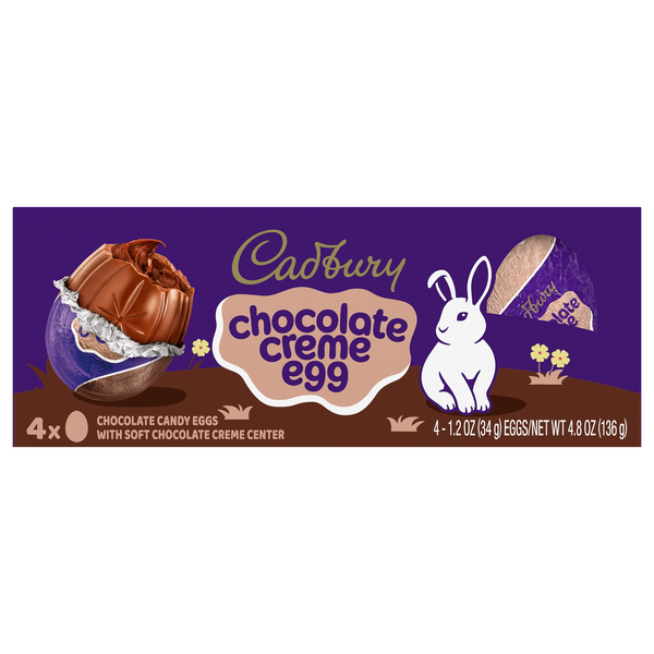 Cadbury Eggs Milk Chocolate w/Choc Creme Center Easter Candy - 4 ct