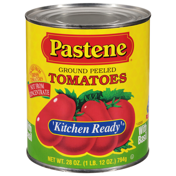 Pastene Ground Peeled Tomatoes with Basil