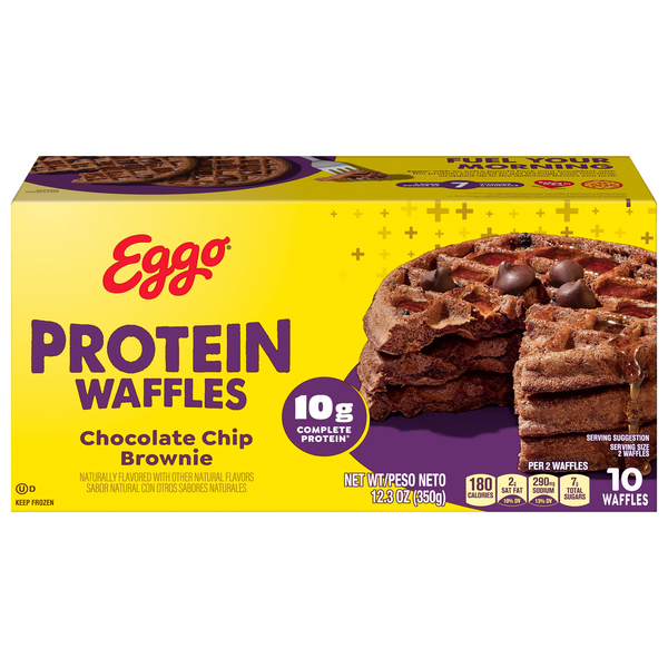 Eggo Fully Loaded Chocolate Chip Brownie Protein Waffles - 10 ct