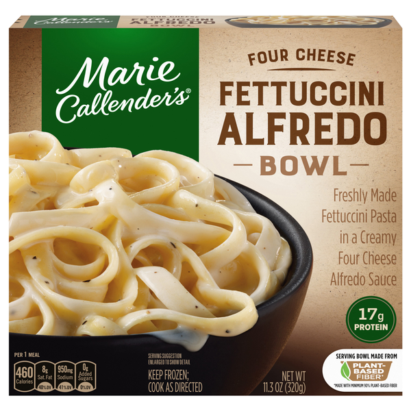 Marie Callender's 4 Cheese Fettuccini Alfredo Bowl 17g Protein Frozen Meal