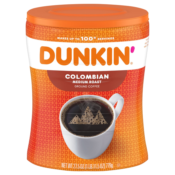 Dunkin' 100% Colombian Medium Roast Ground Coffee